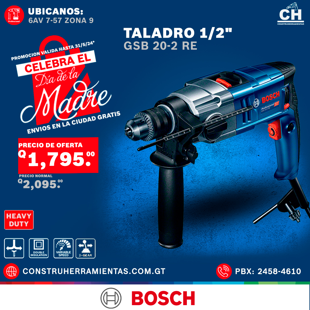 Taladro GSB 20-2 RE BOSCH Guatemala