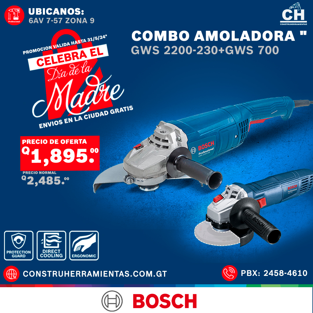 Amoladora GWS 2200-230 + GWS 670 BOSCH GUATEMALA