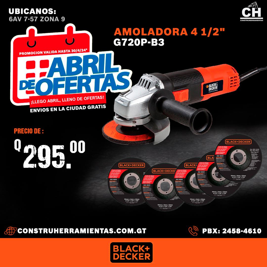 Amoladora G720 Black Decker Guatemala