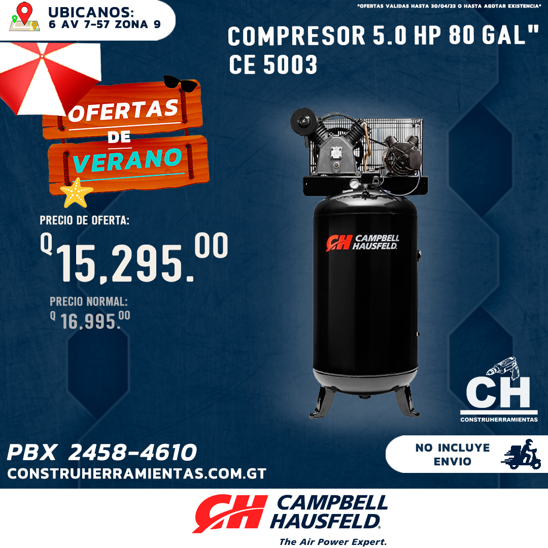 Compresor 80 Galones VT5003  Campbell Hausfeld Guatemala