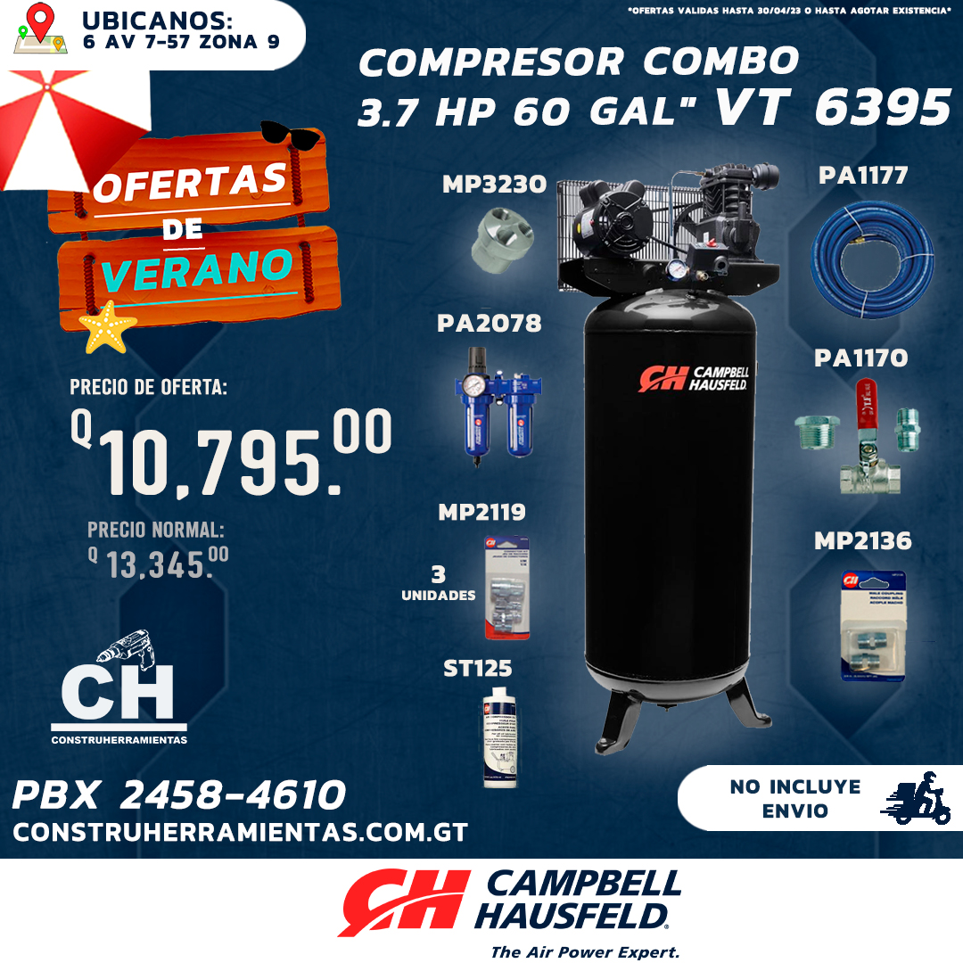 Compresor 60 Galones VT6395  Campbell Hausfeld Guatemala