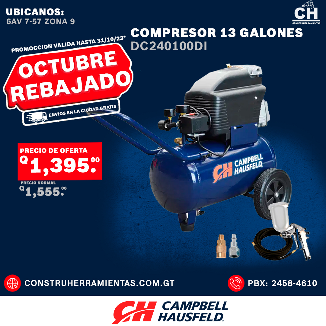 Compresor 6 Galones DC240100DI  Campbell Hausfeld Guatemala