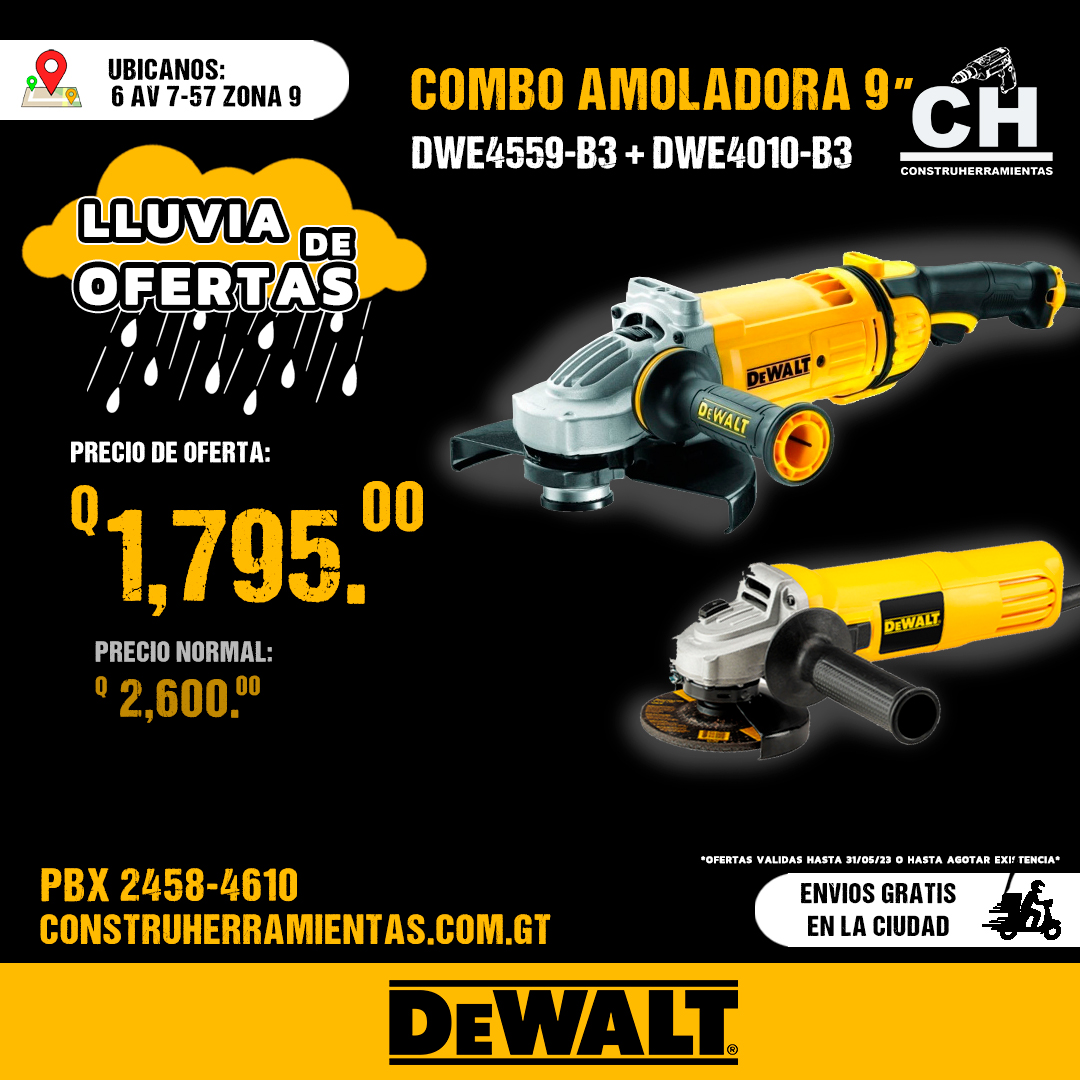 COMBO DWE4559-B3+DWE4010-B3 DEWALT GUATEMALA